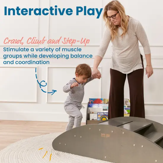 Rocking Boat and Steps, Play Center Grey Wash {3}