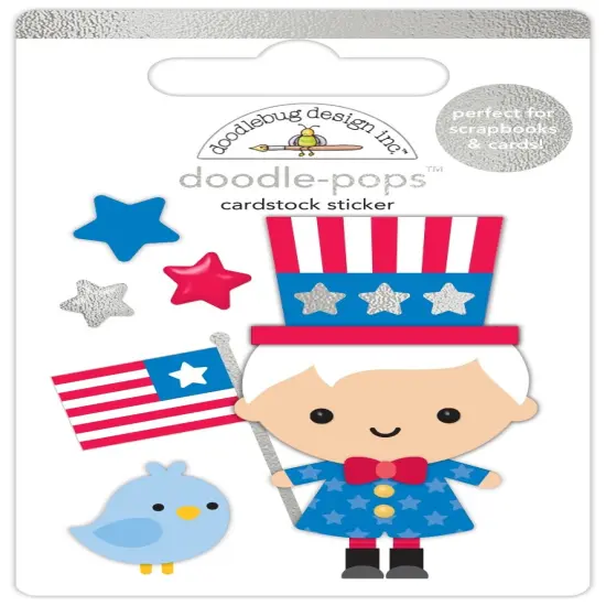 Doodlebug Doodle-Pops 3D Sticker-Uncle Sam, Hometown USA {1}