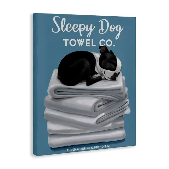 Stupell Industries Vintage Sleepy Dog Towel Co Canvas Wall Art {3}