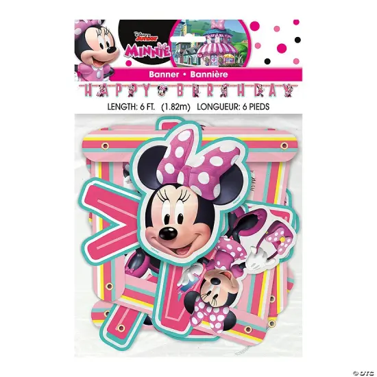Disney&rsquo;s Minnie Mouse Jointed Happy Birthday Banner {3}