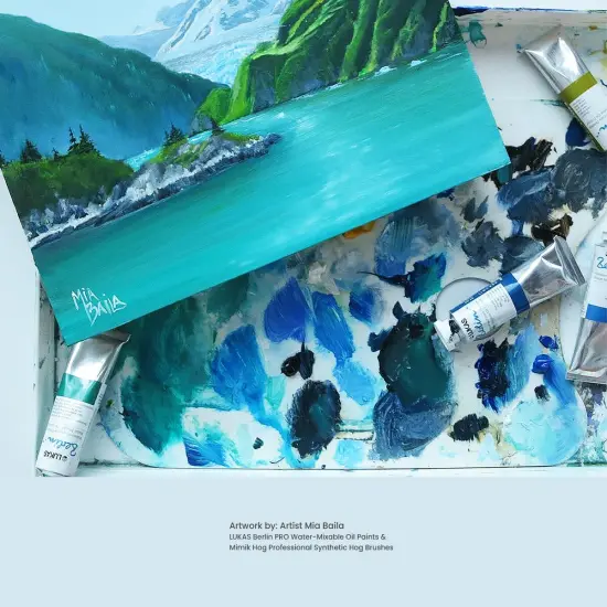 Lukas Water Mixable Oil Paint - Eco-Friendly, 37ml Browns Set of 6, Solvent-Free Artist Oil Paint with Lightfast Pigments and Beeswax for Smooth Consistency, Water Soluble, Quick-Drying {6}