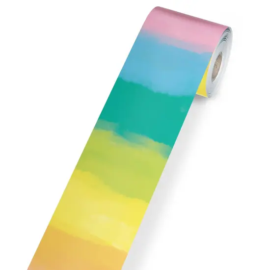 Watercolor Rolled Board Borders Straight Happily Ever Elementary {1}