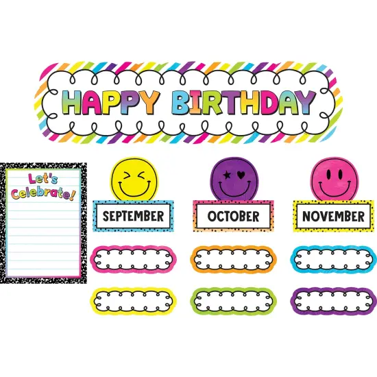Brights 4Ever Happy Birthday Mini Bulletin Board Set {1}