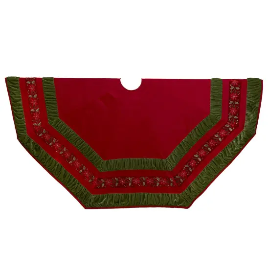 Kurt Adler 72-Inch Red and Green Gathered Border Tree Skirt {1}