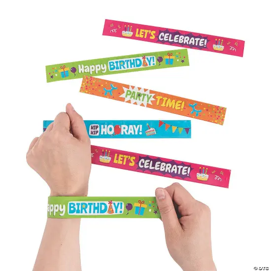 Happy Birthday Slap Bracelets - 12 Pc. {2}