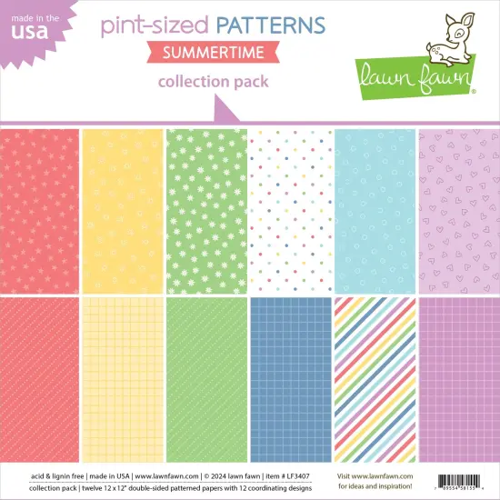 Lawn Fawn Double-Sided Collection Paper Pack 12"X12" 36/Pkg-Summertime, 12 Designs/3 Each {1}