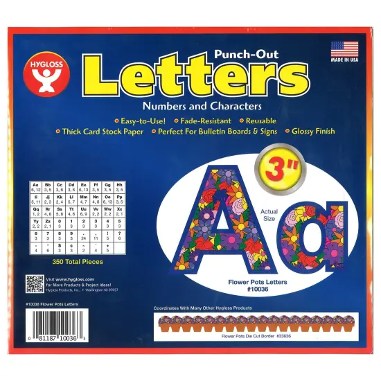 Flower Pots Punch-Out Letters, 350 Pieces {1}