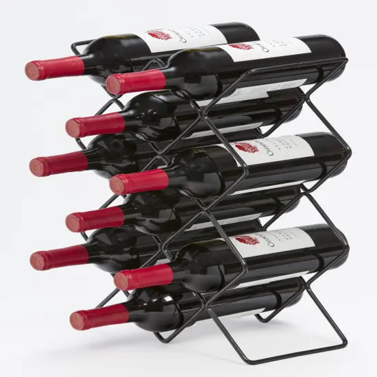 Mango Steam Modern Hexagon 10-Bottle Metal Wine Rack Silver {7}