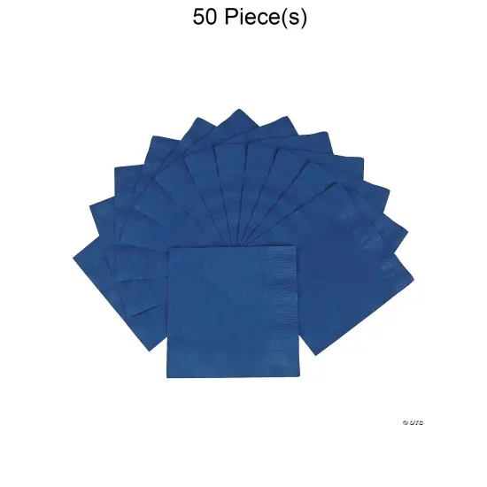 Solid Color Luncheon Napkins Bulk 50 Pc Navy {1}