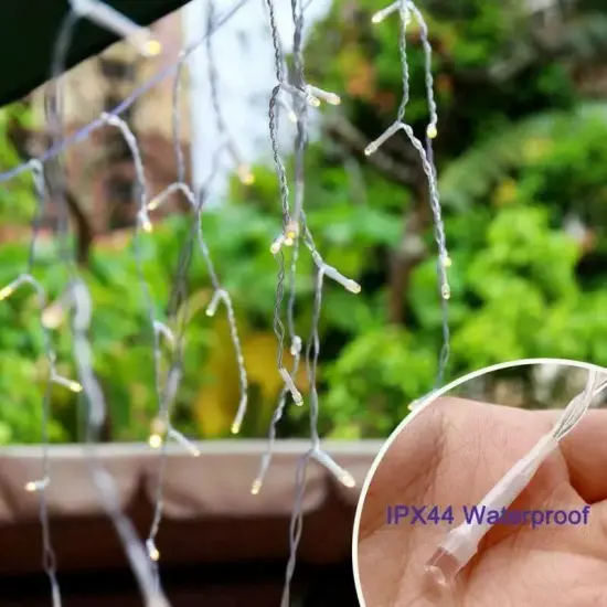 Kitcheniva Hanging Icicle And Christmas Curtain Lights Blue {6}