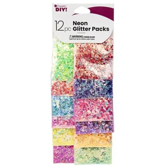 CousinDIY Glitter 12/Pkg-Neon {1}