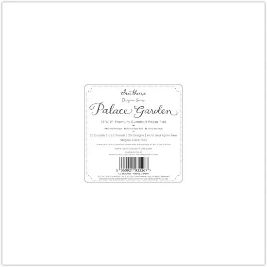 Craft Consortium Double-Sided Paper Pad 12"X12" 30/Pkg-Palace Garden, 20 Designs {2}