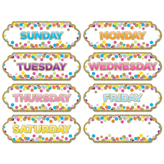 Magnetic Die-Cut Timesavers & Labels, Confetti Days of the Week {1}