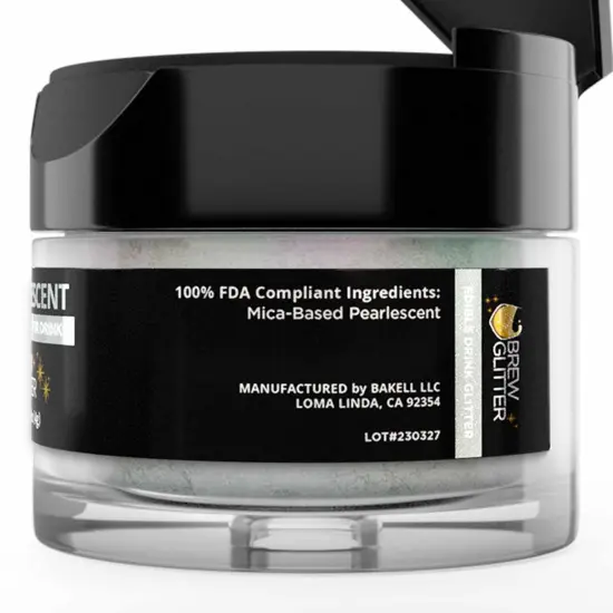 Brew Glitter - Green Iridescent Edible Drink Glitter (4g, x1 Flip-Cap Jar) for Beer, Cocktails and Beverages {6}