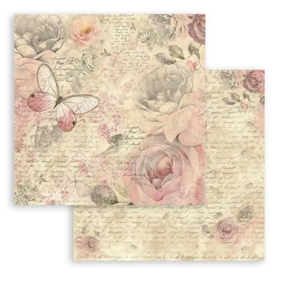 Stamperia Double-Sided paper Pad 8"X8" 10/Pkg-Shabby Rose {5}