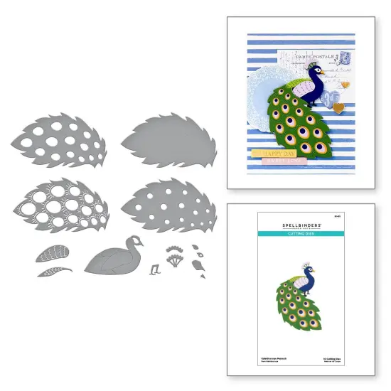 Spellbinders Etched Dies-Kaleidoscope Peacock {7}