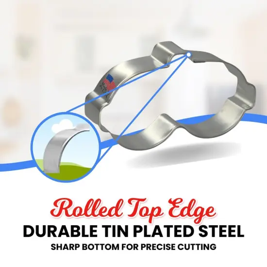 CookieCutter.Com Brand Virtual Reality and Scuba Goggles Cookie Cutter 4 in, Tin Plate Steel, Handmade in USA {4}