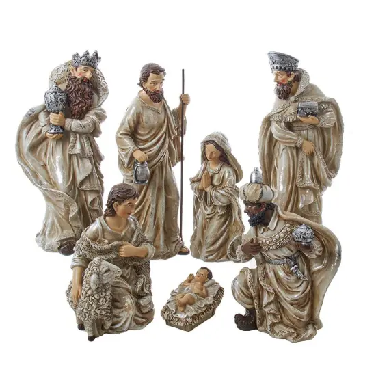 Kurt Adler 3-13-Inch Resin Nativity Table Piece, 7 Piece Set {1}