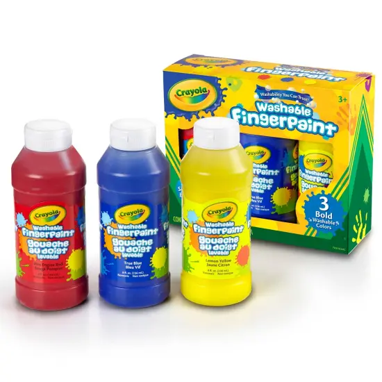 Washable Fingerpaint, Bold Colors, 8 oz., 3 Count {1}