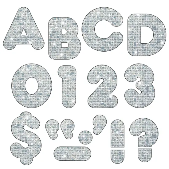 Silver Sparkle 4" Casual UC Ready Letters&reg; {1}