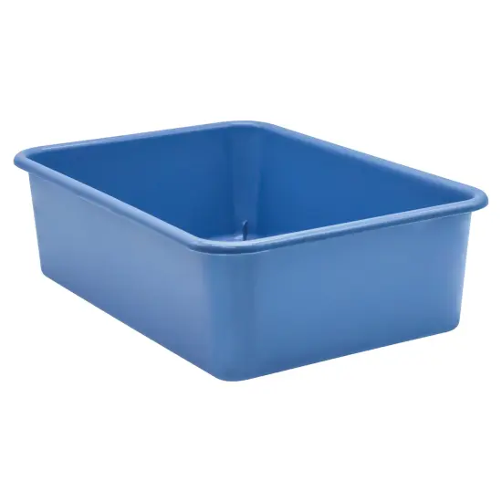 Slate Blue Large Plastic Storage Bin {1}