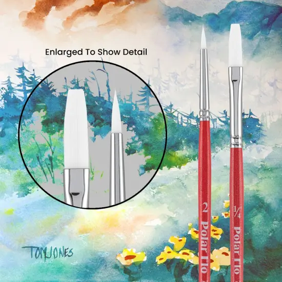 Creative Mark Polar Flo Professional Watercolor Brushes - Round - Short Handle, Nickel-Plated Seamless Brass Ferrule - Art Paint Brushes for Acrylic Painting, Watercolor, Gouache, and More {7}