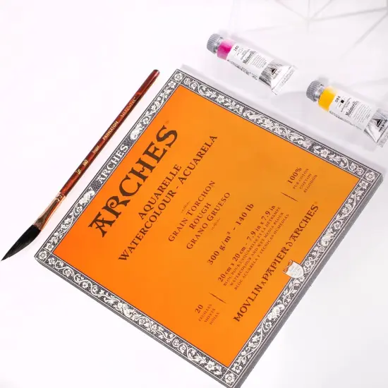 Arches Aquarelle Rough Watercolor Block 7.9"X7.9"- 140lb, 20 Sheets {3}