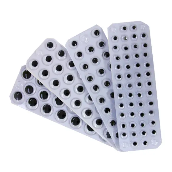 Peel & Stick Wiggle Eyes on Sheets, Black, Assorted Sizes, 137 Pieces {1}