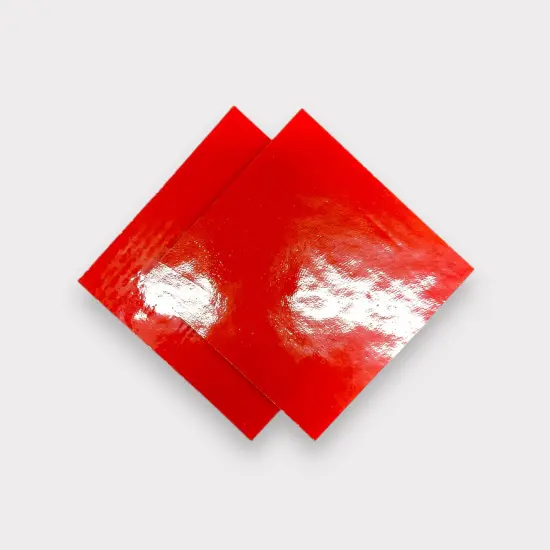 Orange Red Opaque COE 96 Fusible Glass Sheets / Mosaic Squares - 2 Pack {2}