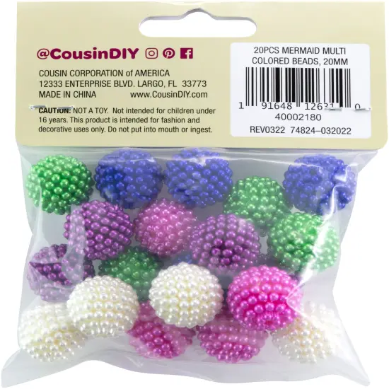 CousinDIY Bubblegum Bead 20mm 20/Pkg-Mermaid {2}