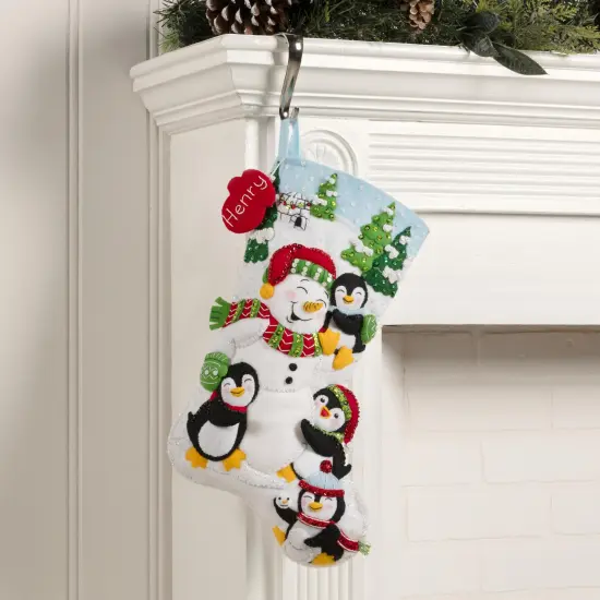 Bucilla Felt Stocking Applique Kit 18" Long-Snowy Snuggles {4}