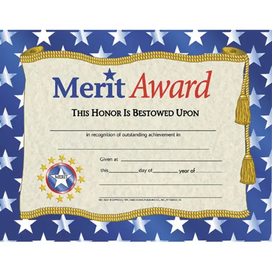 Merit Award Certificate, 8.5" x 11", Pack of 30 {1}