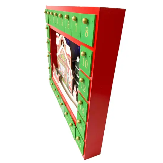 Kurt Adler 14.3-Inch Battery-Operated Santa Toy Shop Advent Calendar {3}