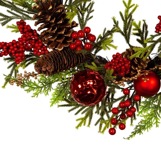 Kurt Adler 24-Inch Un-Lit Decorated Green Rattan Wreath {2}