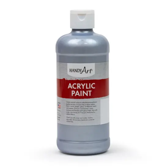 Metallic Acrylic Paint 16 oz., Silver {1}