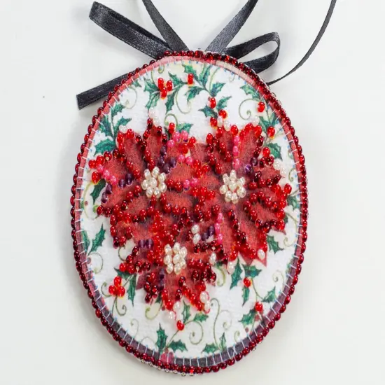 Bead Embroidery Kit Decoration - Red cardinal {5}