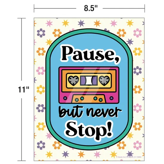 Happily Ever Elementary Retro Remix 12-Piece Motivational Posters, 70s and 80s Groovy, Inspirational Wall Art With Positive Affirmations for Classroom and Room Decor {3}