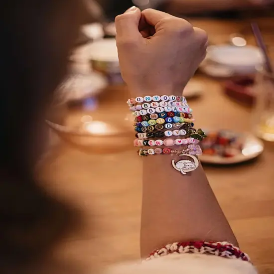 1500PCS Acrylic Letter Beads Alphabet White Letters Pink Transparent Round Bead 7&times;4mm for Jewelry Bracelets Necklaces Key Chains Making {5}