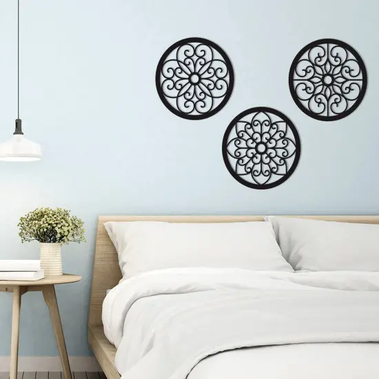 Bnesi 3 Pieces Thickened Rustic Wood Wall Decor,Modern Farmhouse Hanging Decoration for Living Room Bedroom Hallway Decor Office Kitchen Wall Decoration (Modern style) {3}