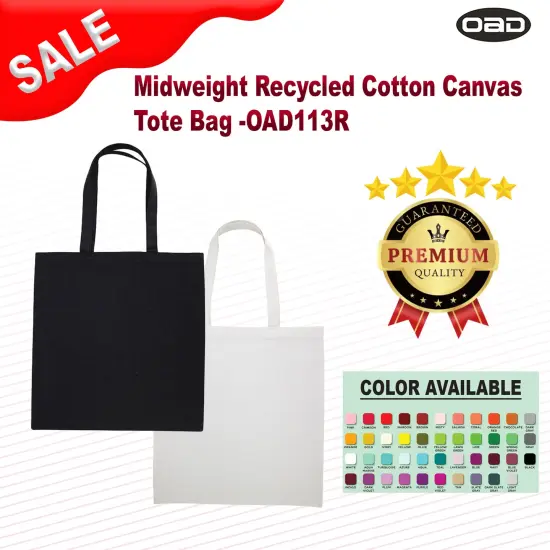OAD® Midweight Recycled Cotton Canvas Tote Bag RECYCLED NATURAL {2}