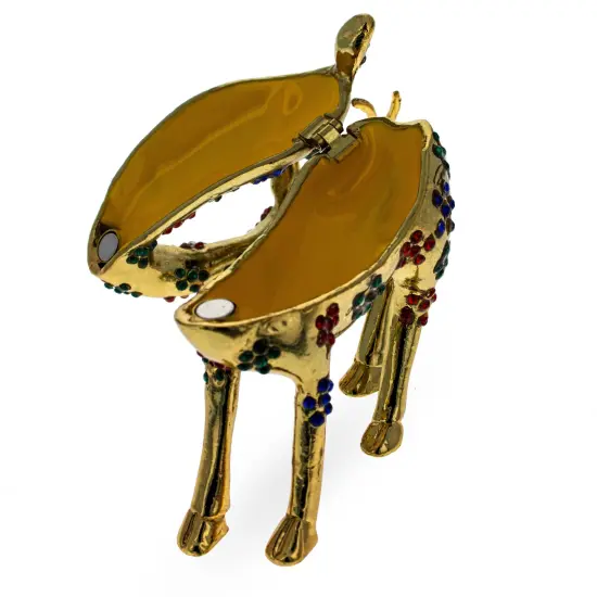 Jeweled Reindeer Trinket Box Figurine {4}