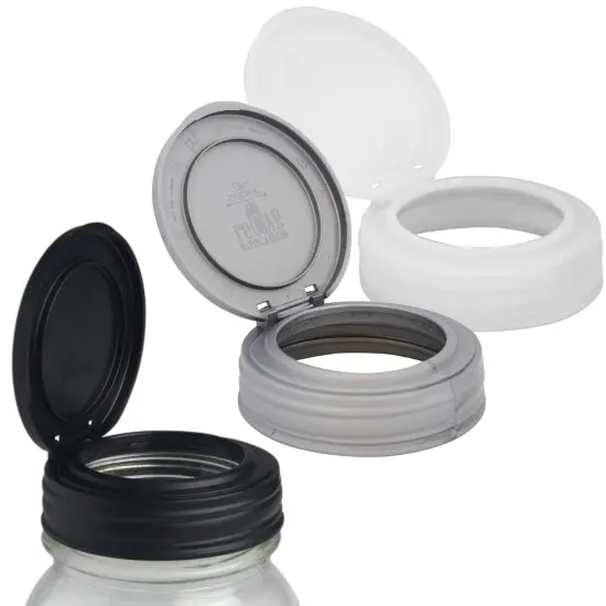 reCAP Mason Jar Lid Flip Cap, Regular Mouth, Made in USA, Leak-proof and Freezer-proof {2}