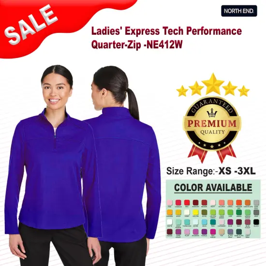 North End&reg; Ladies' Express Tech Performance Quarter-Zip CLASSIC NAVY {2}