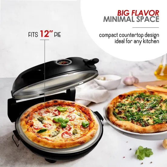 Eatex 12 Inch Countertop Pizza Oven Black {4}