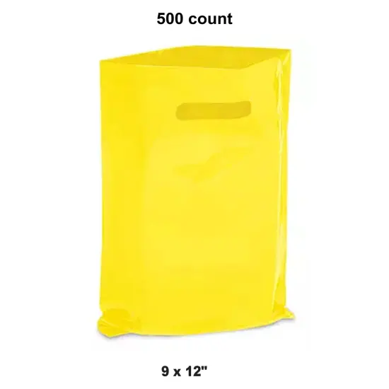 Versatile 9 x 12" Die Cut Handle Bags Yellow {1}