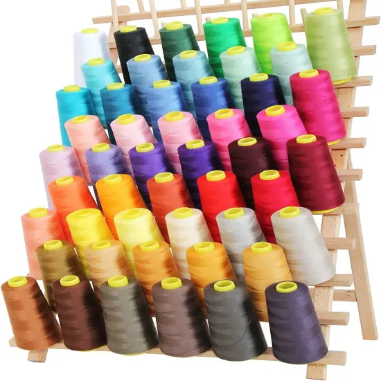 4-Pack Light TAN All Purpose Sewing Thread Cones (6000 Yards Each) of High Tensile Polyester Thread Spools for Sewing, Quilting, Serger Machines, Overlock, Merrow & Embroidery. {3}