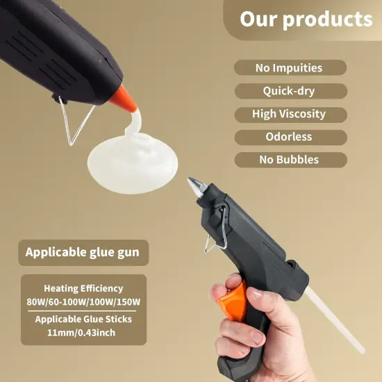 White Hot Glue Sticks Full Size 0.43&rdquo; Dia x 8&rdquo; Long, 20 pcs Hot melt Adhesive Glue Sticks, All-Purpose Colored Glue Gun Sticks for DIY White Crafting Arts and Wedding Cards, Stamp Sealing {4}