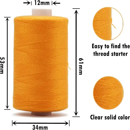 All Purpose Sewing Thread, 42 Spool Assorted 1000 Yards Polyester Threads for Sewing, Handy Polyester Sewing Threads for Sewing Machine - 42 Colors {1}