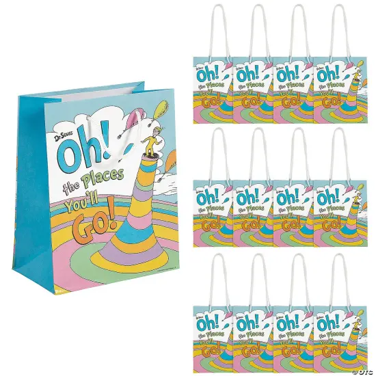 4 1/4" x 5 1/2" Small Dr. Seuss&trade; Dr. Seuss&trade; Oh, the Places You&rsquo;ll Go Treat Bags 12 Pieces {2}