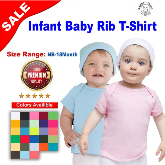 Rabbit Skins&reg; Infant Baby Rib T-Shirt-3400 Pink {2}